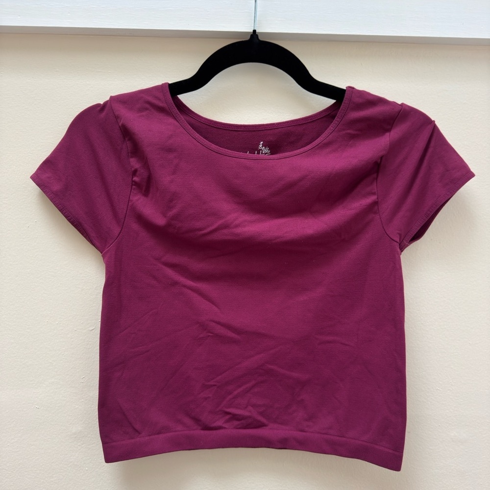 Free People Plum Short Sleeve Top